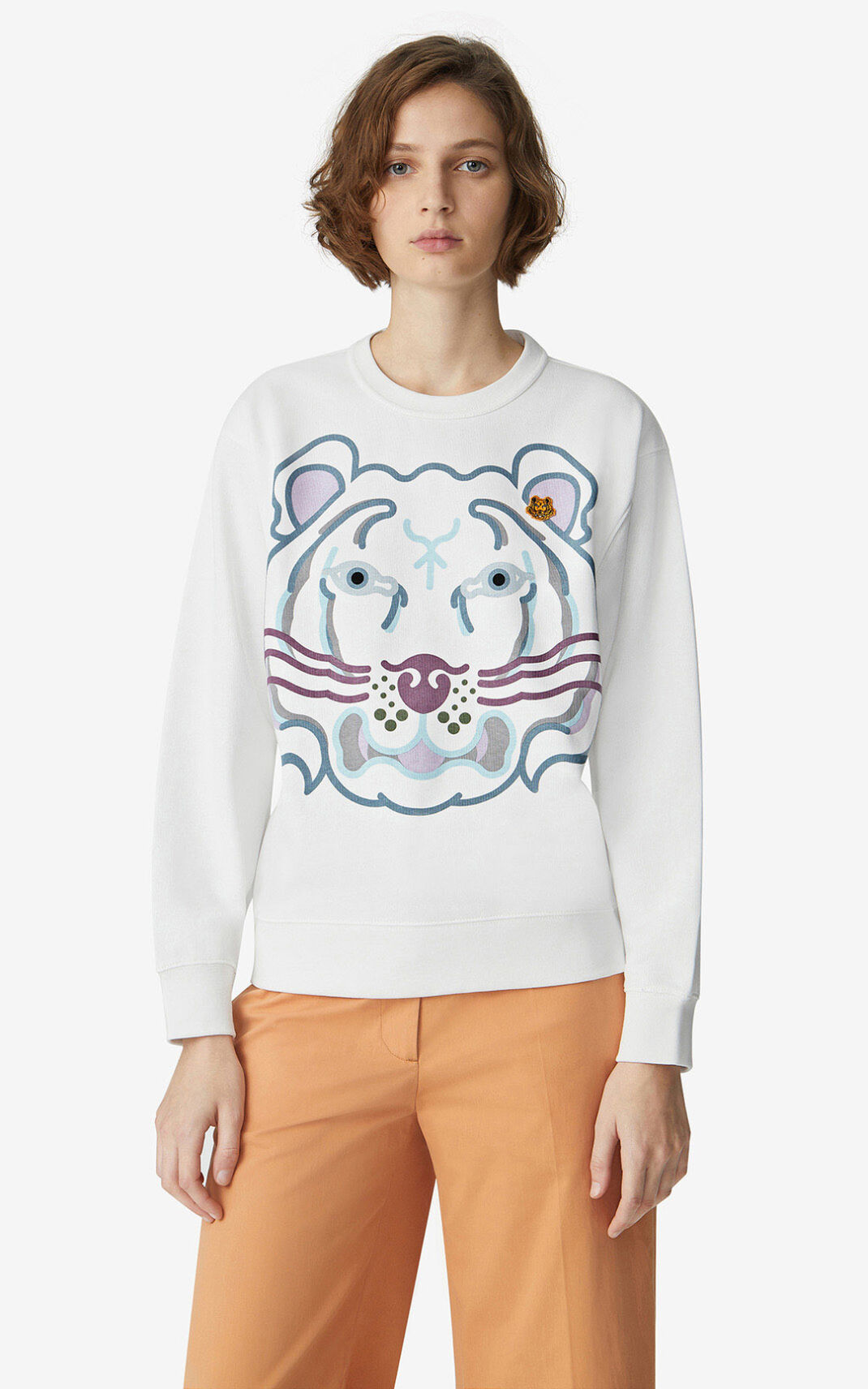 Kenzo K Tiger Sudadera Mujer Blancas | 8042975-LI